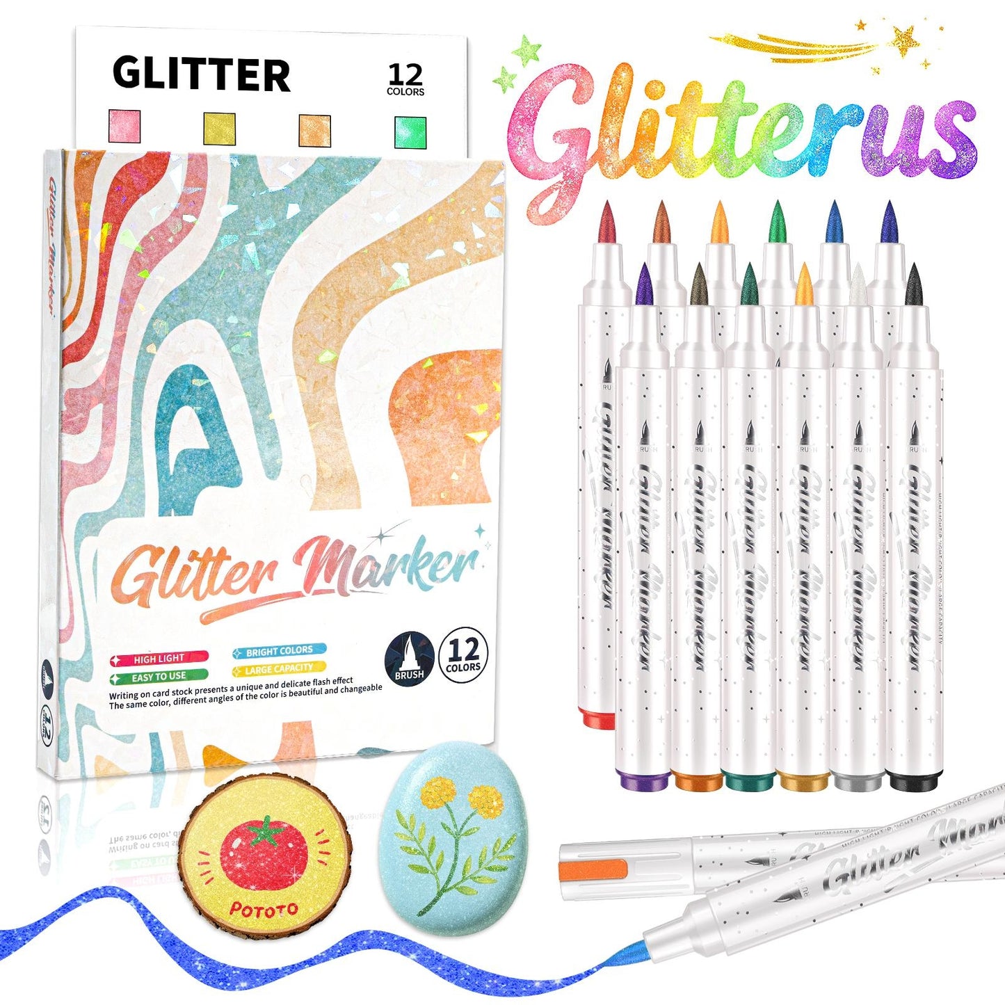 Glitterus Jumbo Bright Glitter Markers & Daubers