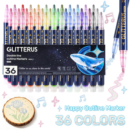 Glitterus Outline Shimmering Markers