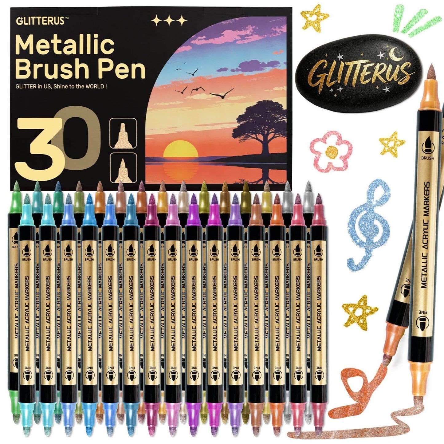 Glitterus Metallic Acrylic Paint Markers